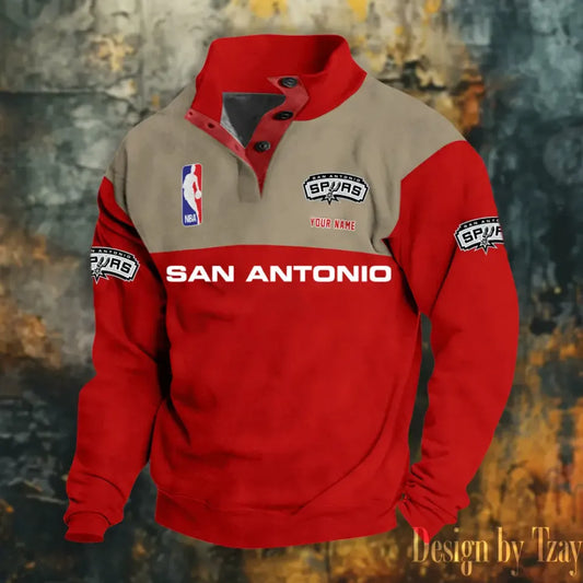 Spurs Stand Collar Sweatshirt