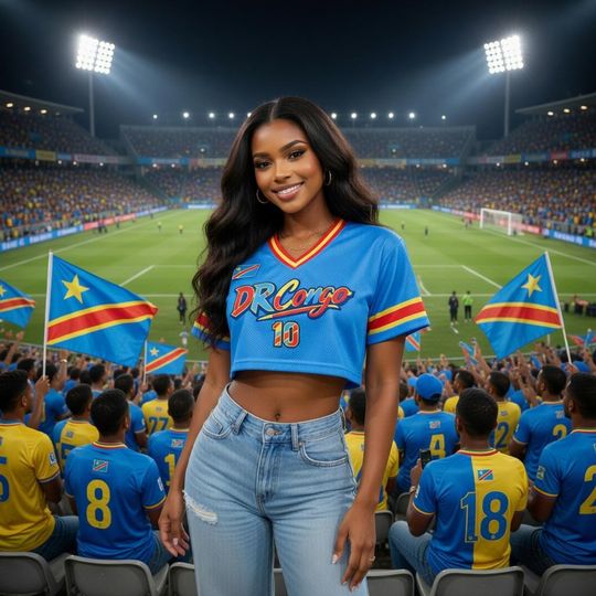 DR Congo Soccer Jersey Crop Top, Personalized Football Shirt, World Cup 2026 Fan Gift, DR Congo Flag Apparel