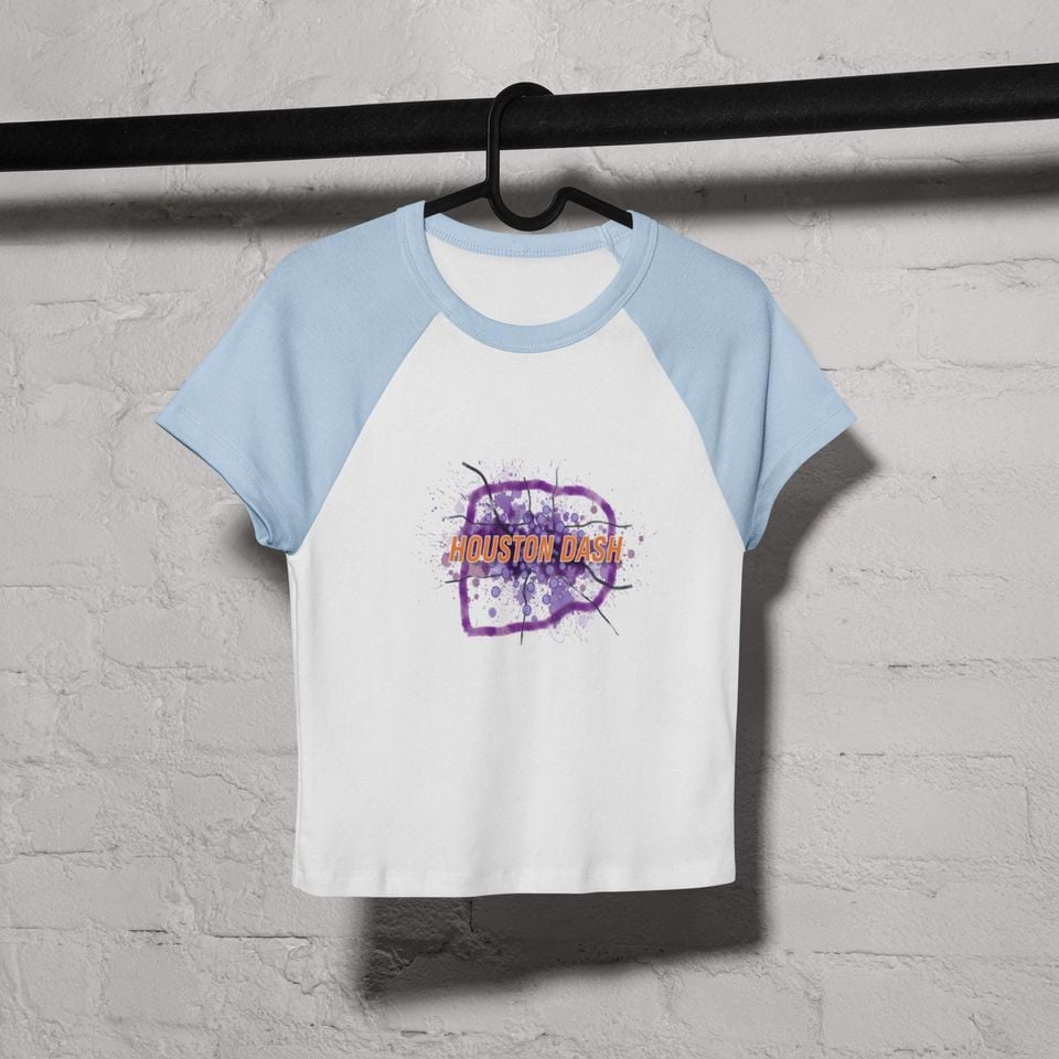Houston Dash Traffic Micro Rib Raglan Baby Tee for Women