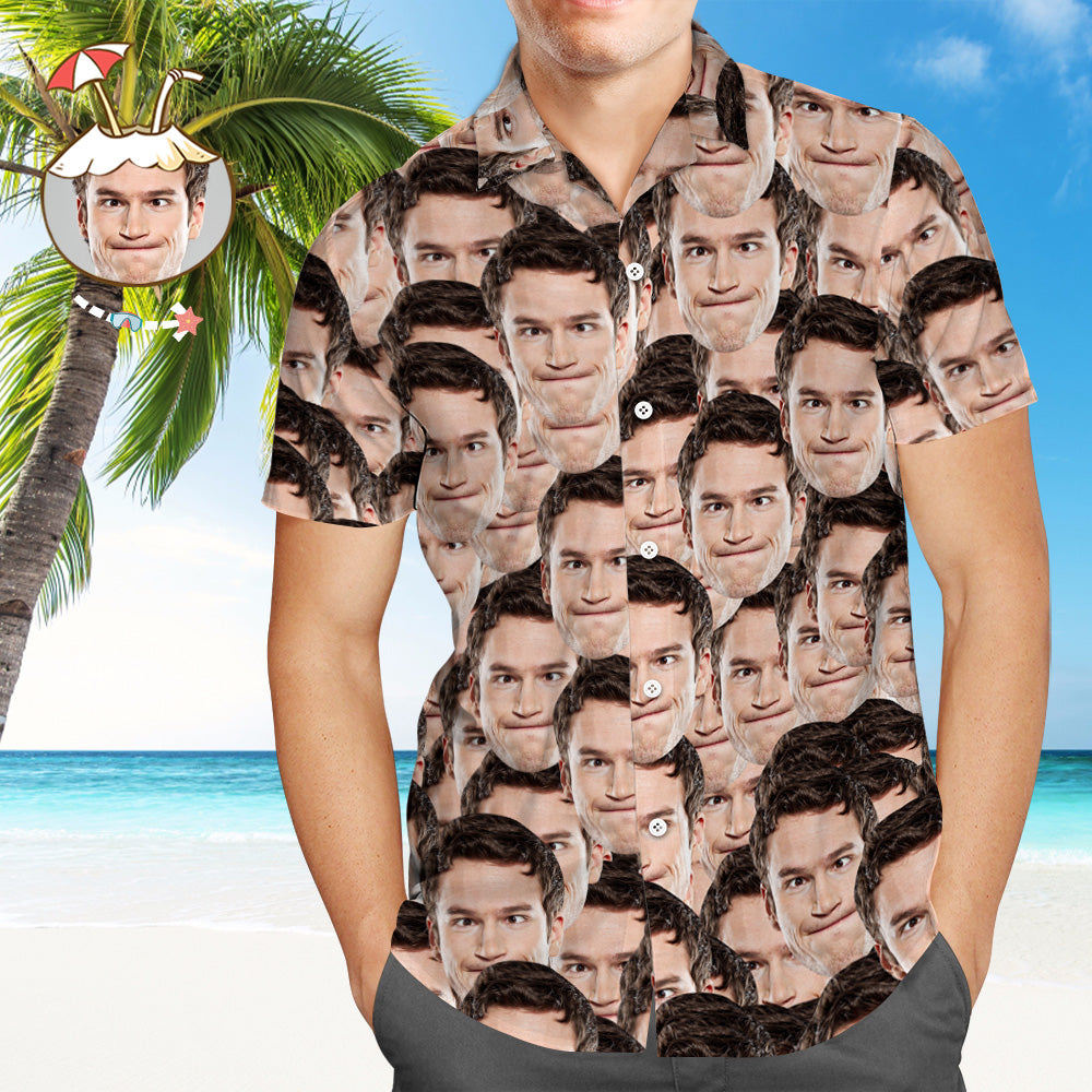 Custom Hawaiian Shirts Face on Hawaiian Shirt Muti-face Design Aloha Beach Shirt For Him