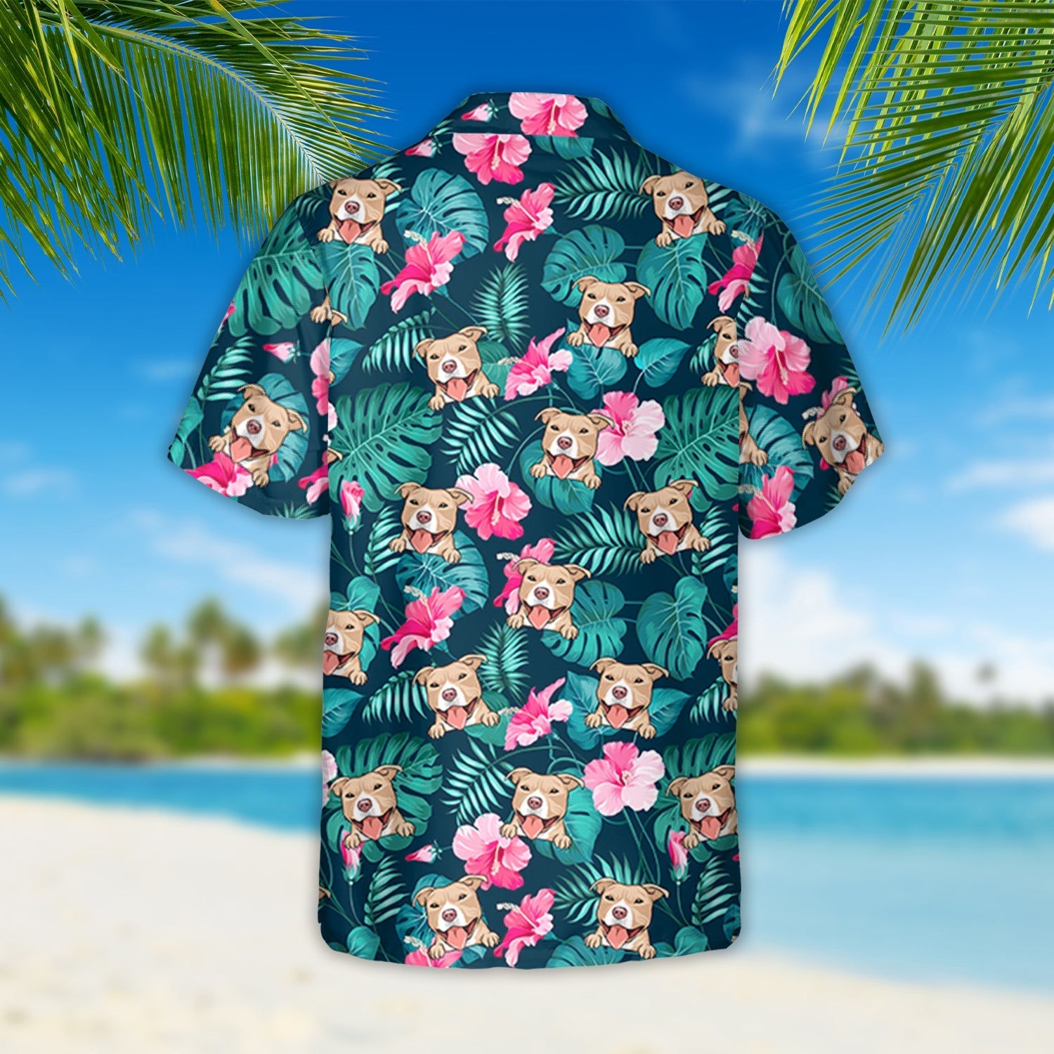 Tropical Dog Pattern - Personalized Custom Hawaiian Shirt