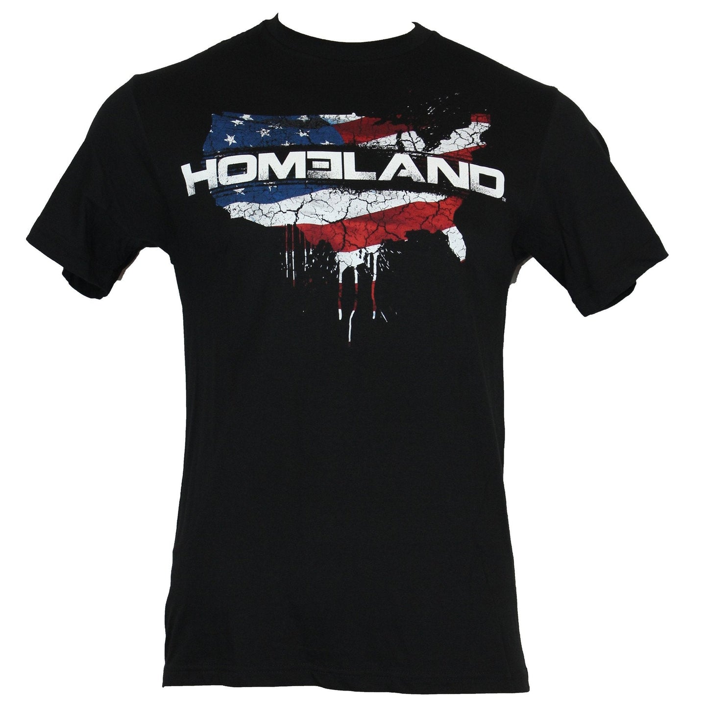 Homeland Mens T-Shirt -Dripping American Flag USA Logo Image