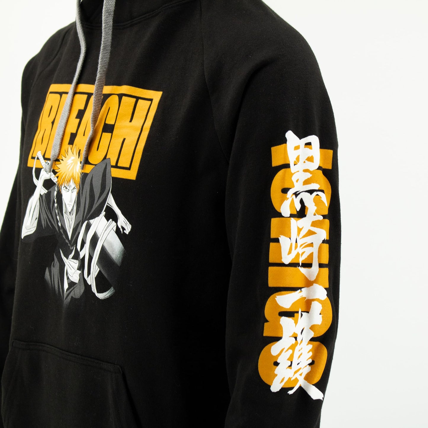 Ripple Junction Bleach Ichigo Portrait and Orange Logo Adult Anime Popover Hoodie