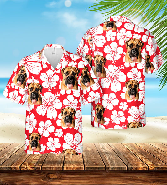 Custom Hawaiian Shirt (Bloom Red: 1-4 Pets)