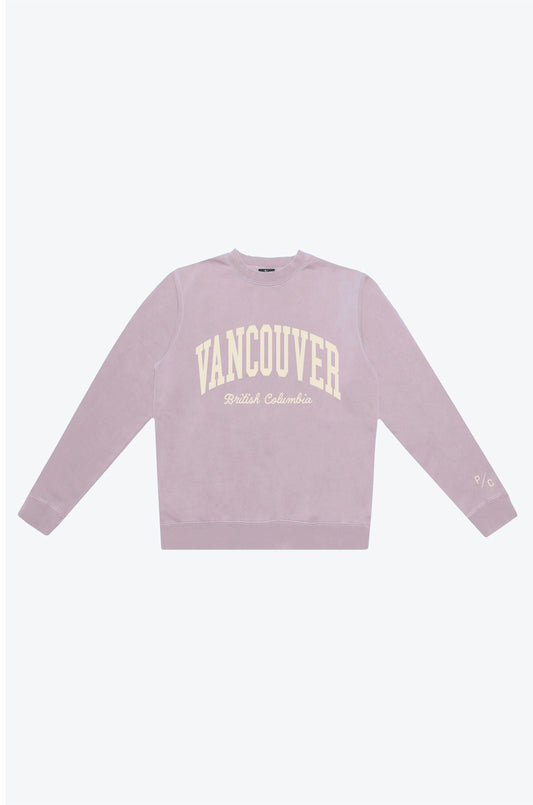 Vancouver Tourist Pigment Dye Crewneck - Silver Pink
