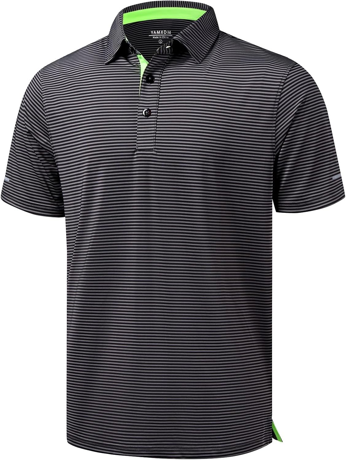 Men's Golf Polo Shirts - Moisture Wicking High Performance Short Sleeve Striped Collared Sports Casual Shirt