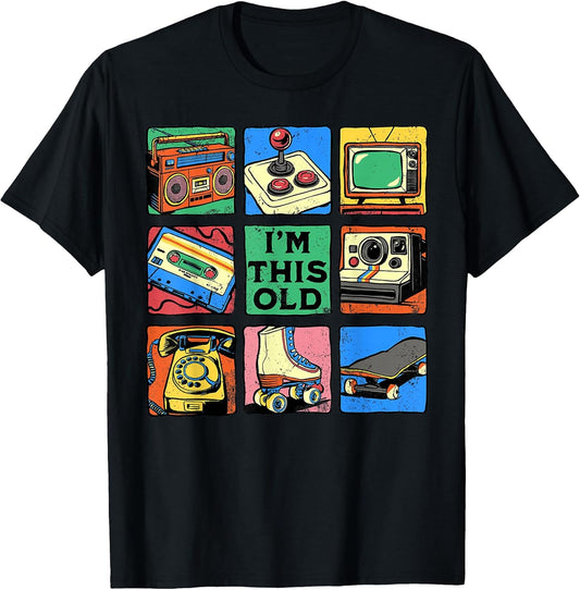 I'm This Old Retro Vintage Nostalgia 80s 90s Cassette Tape T-Shirt