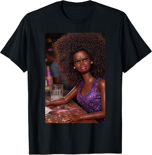 Funny Angry Disgusted African American Black Doll Face Meme T-Shirt