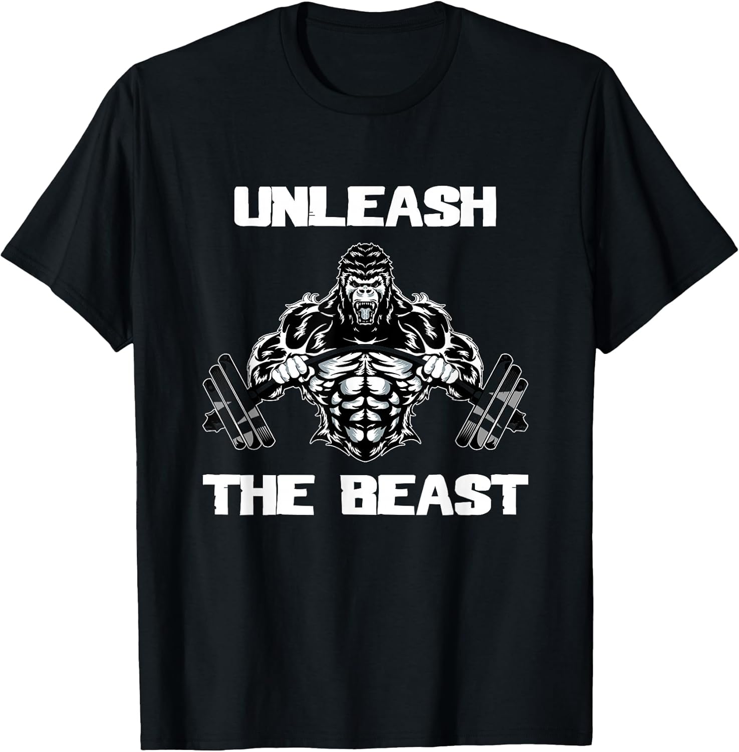 Unleash The Beast Gorilla Bodybuilding Motivational Gift T-Shirt