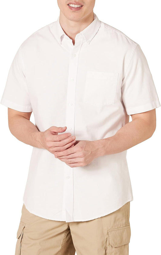 Men's Short-Sleeve Oxford Shirt with Pocket