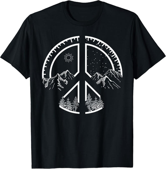 Four Seasons Peace Sign Outdoor Adventure Hippie T-Shirt