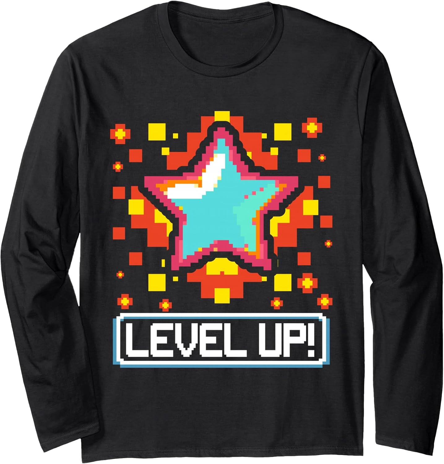 Level Up! Retro Gaming Pixel Art Long Sleeve T-Shirt