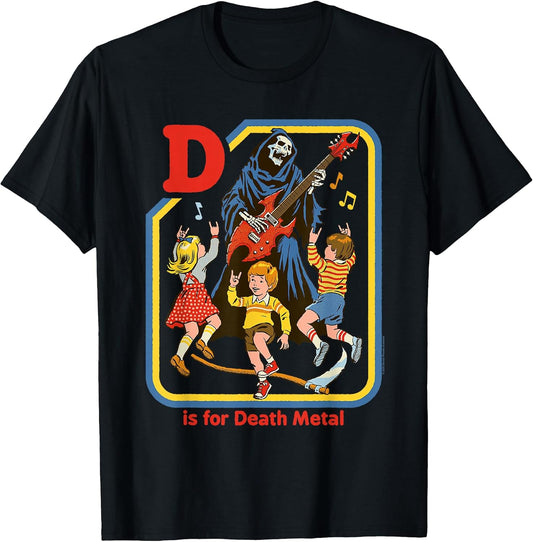 D is for Death Metal Grim Reaper Retro Humor T-Shirt