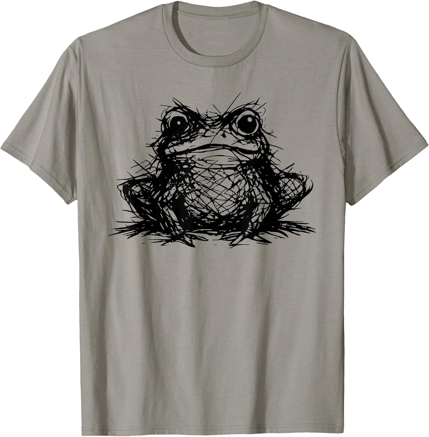 Minimal Line Art Minimalist Abstract Sketch Scribble Frog T-Shirt