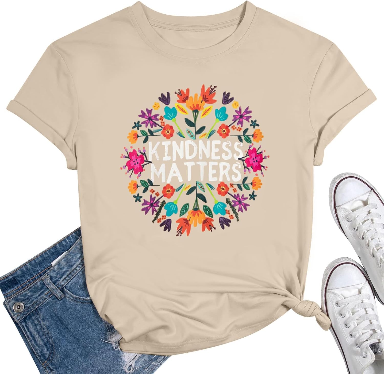 Teacher Shirts for Women Be Kind Shirt Kindness Shirts Mental Health Tshirt Boho Floral Graphic Tee Inspirational Tops