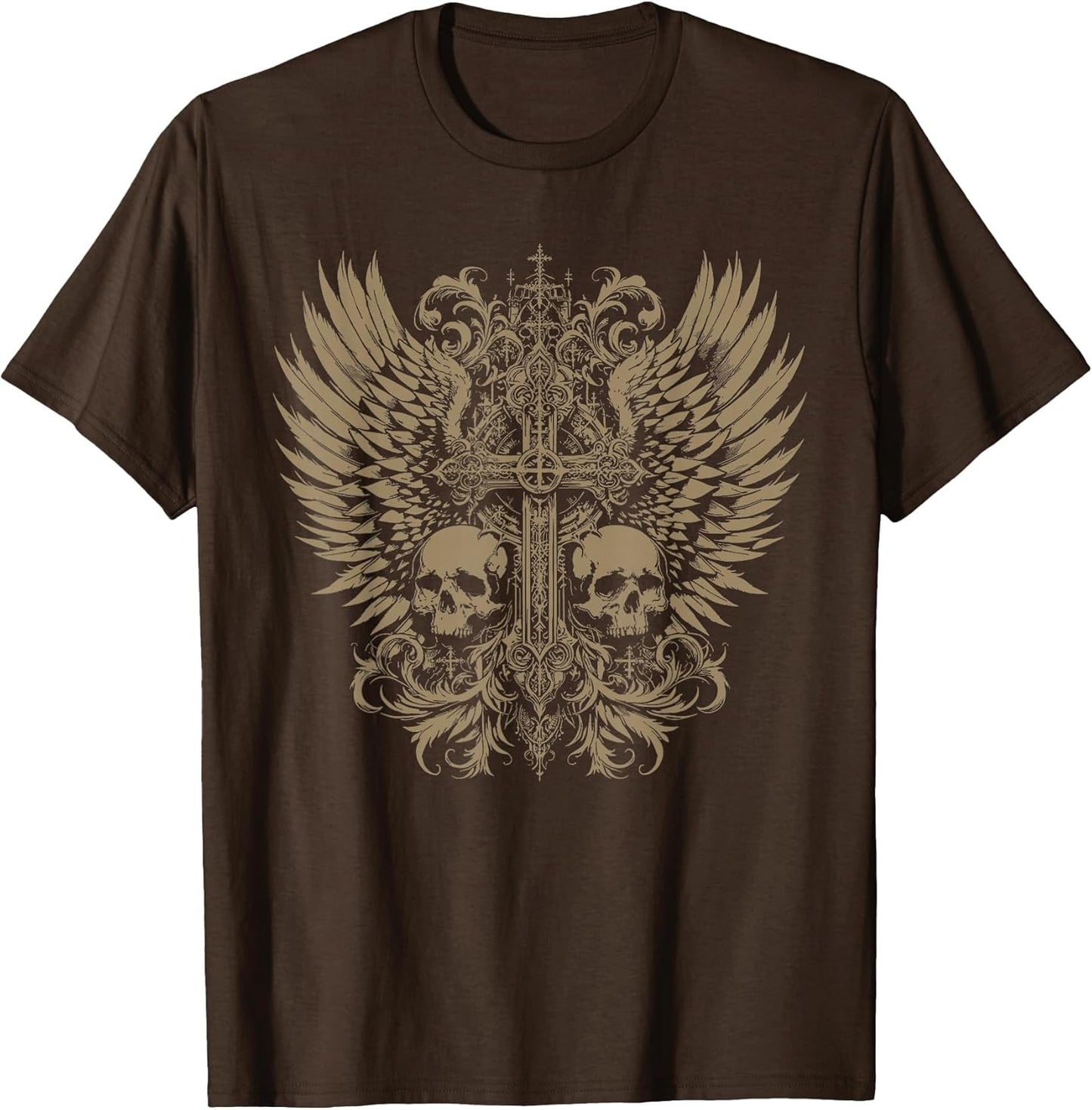Y2K Grunge Aesthetic Alt Goth Skull Cross Gothic T-Shirt