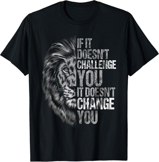 Motivational Training and Fitness Quotes Lion Mindset T-Shirt
