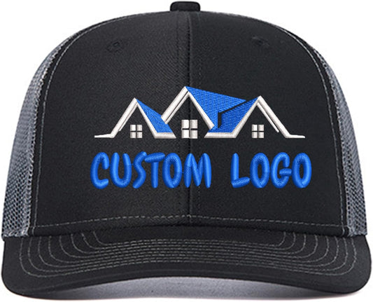 Custom Logo Trucker Hat, Mesh Back Baseball Cap, Embroidered Design, Adjustable Snapback