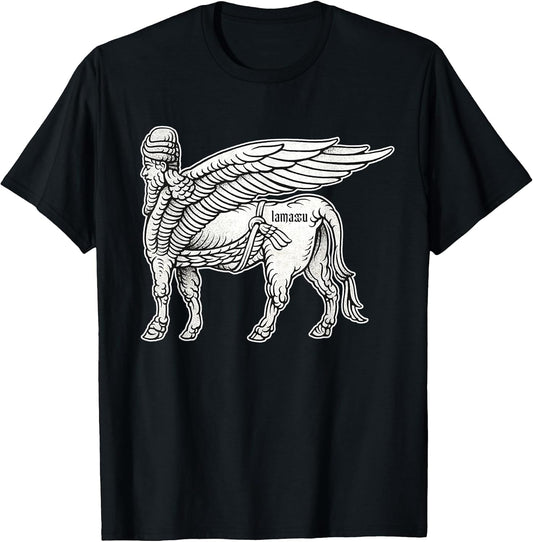 Lamassu Statue Blackwork T-Shirt