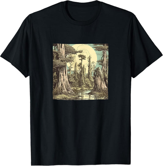 Swamp With Cypress Trees Vintage Landscape Merch