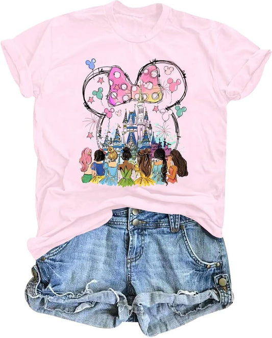 Magic Kingdom Shirts Women Castle T Shirts Princess Castle Tops Funny Family Vacation Trip Tee Casual Holiday Top