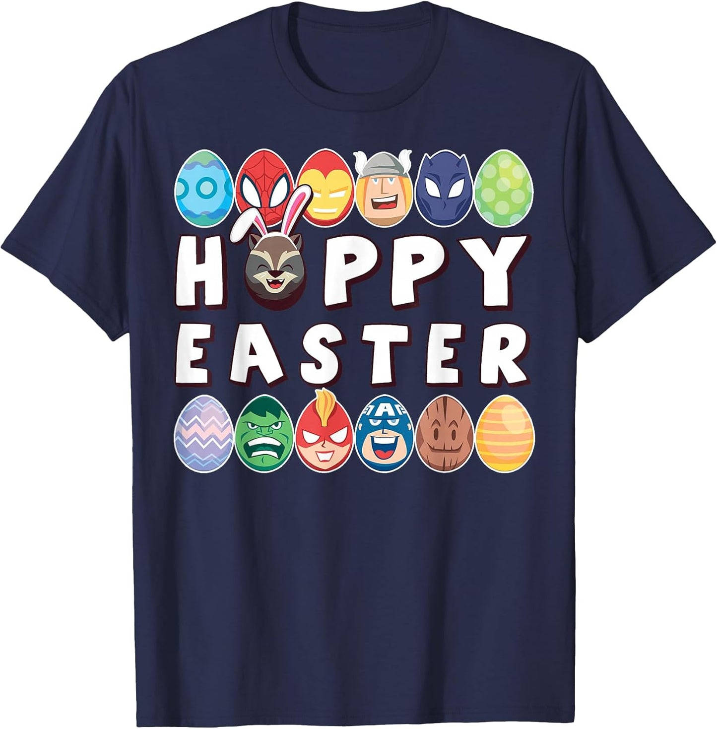 Easter Hoppy Easter Group Eggs T-Shirt Small