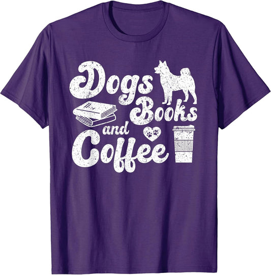 Dogs Books Coffee for Book Lover Shelter