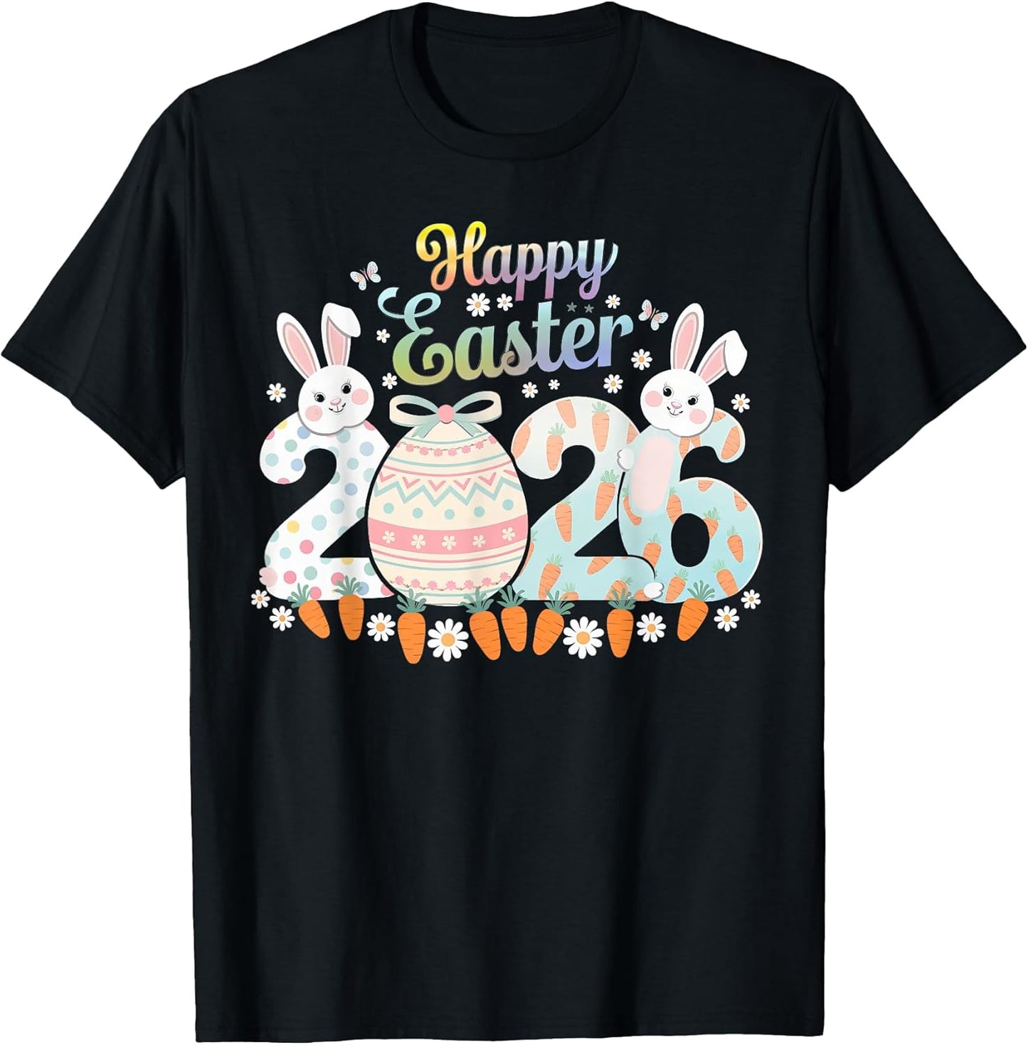 Happy Easter 2026 Bunny Rabbit Funny Easter Day Women Girls T-Shirt