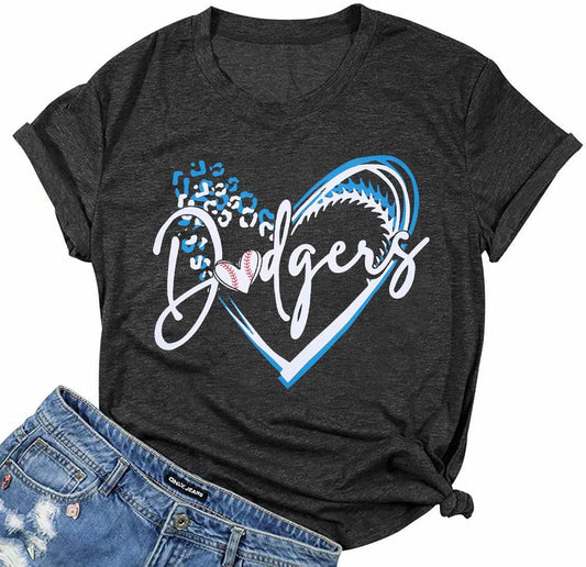 Baseball Shirt for Women Baseball Mom Shirt Baseball Heart Graphic Tee Game Day Short Sleeve Tops