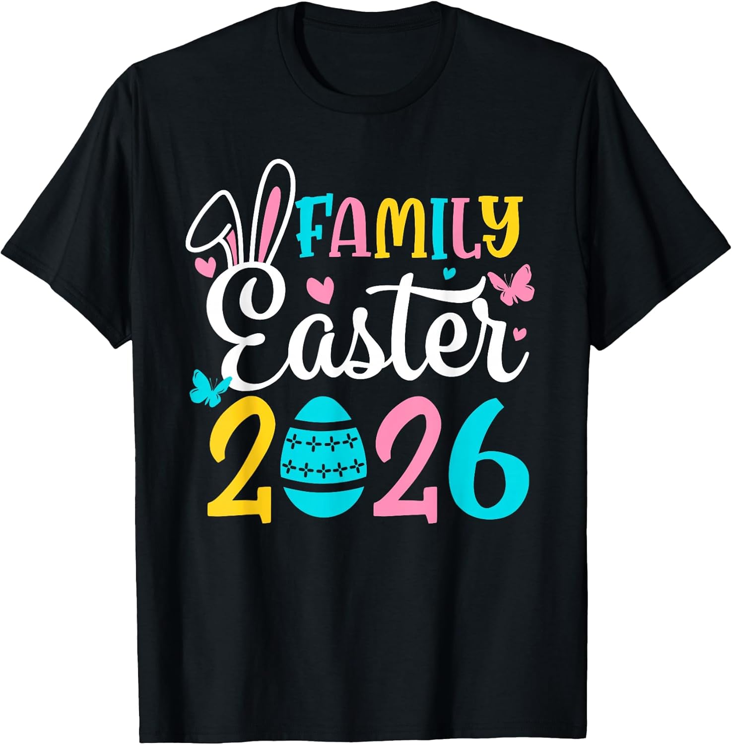 Funny Bunny Eggs Hunter Rabbit Family Easter 2026 Boys Girls T-Shirt