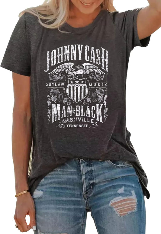 Country Music Tshirt for Women Vintage Nashville Tennessee Graphic Shirts Music Lovers Summer Vacation Top Shirt Tee