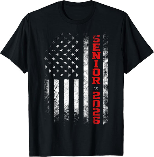 Senior Year 2026 American Flag USA Graduation Class of 2026 T-Shirt
