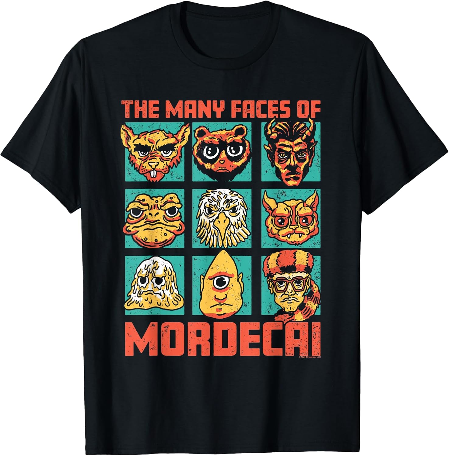 DCC Many Faces of Mordecai Grid Funny Gamer Series Book T-Shirt