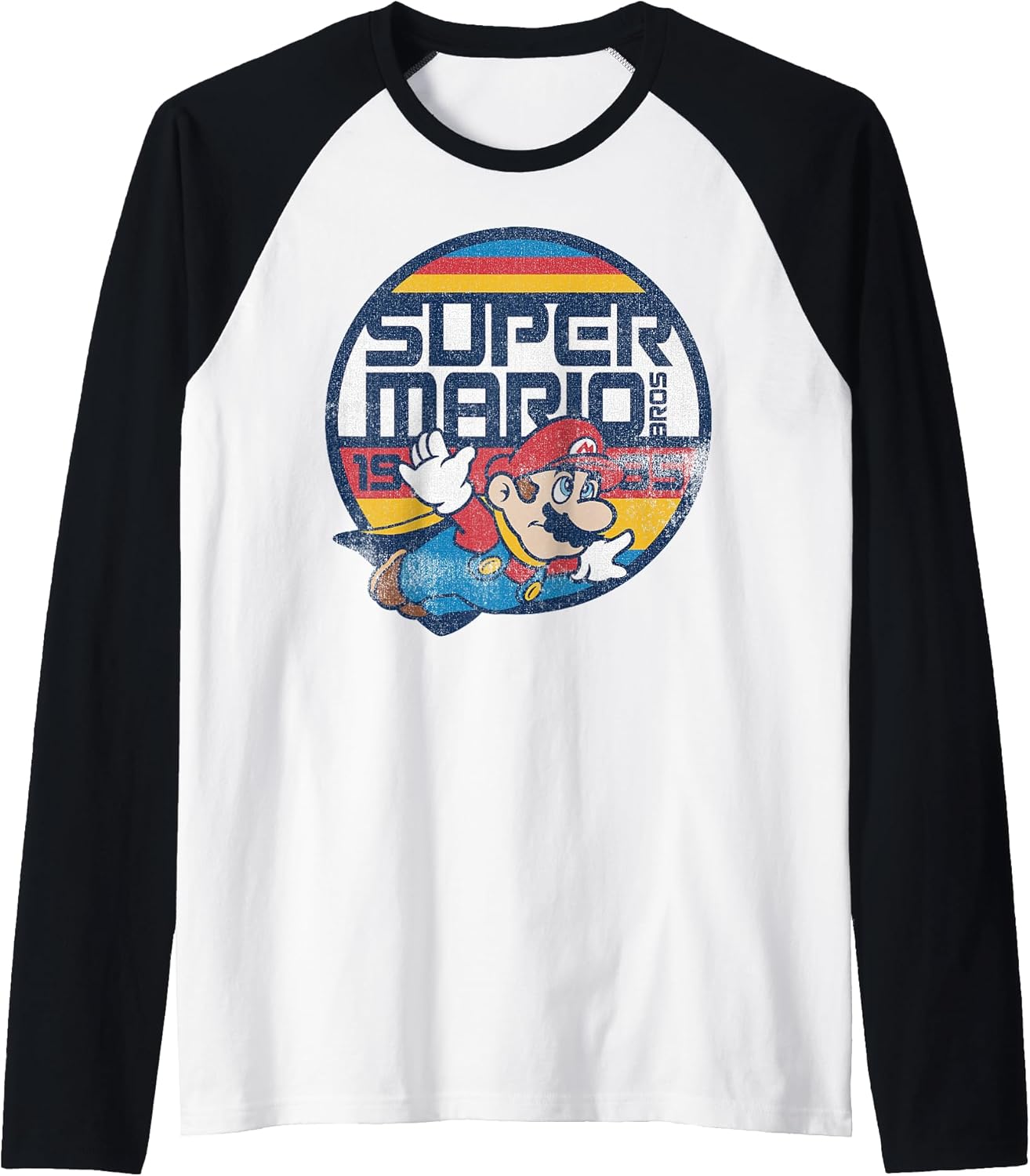Classic Retro Flying 1985 Graphic Raglan Baseball Tee