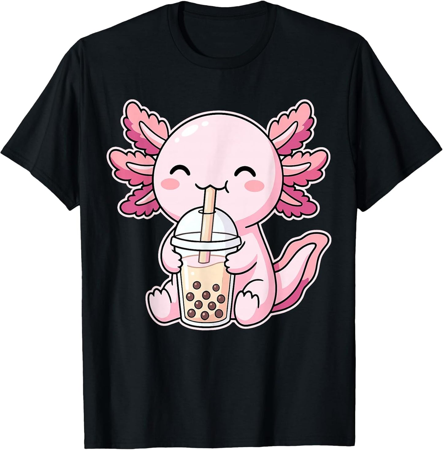 Axolotl Boba Tea Bubble Tea Kawaii Axolotl T-Shirt