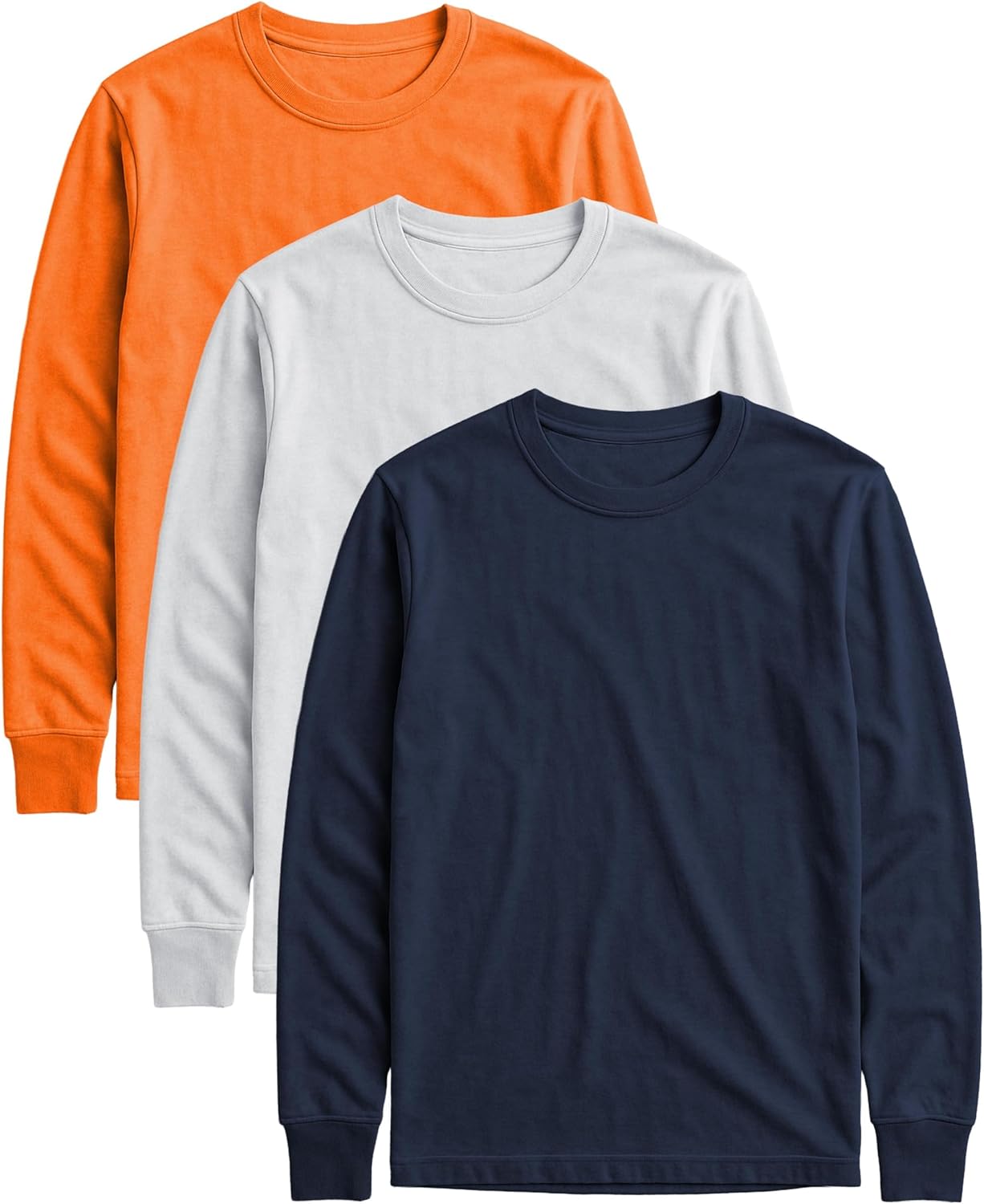 Long Sleeve T-Shirt Pack | Ultra Soft 100% Cotton Color Crew Neck Tees | Multi Packs & Colors