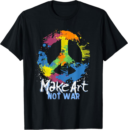 Make Art Not War Peace Symbol T-Shirt