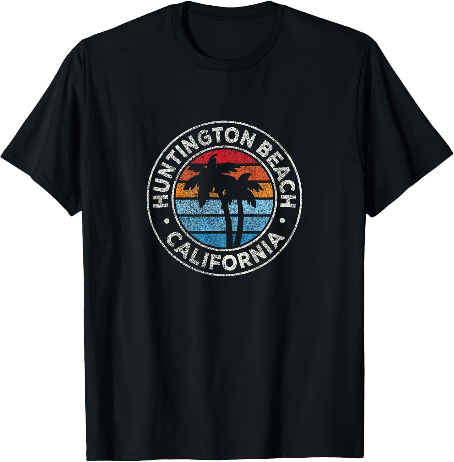 Huntington Beach California CA Vintage Graphic Retro 70s T-Shirt