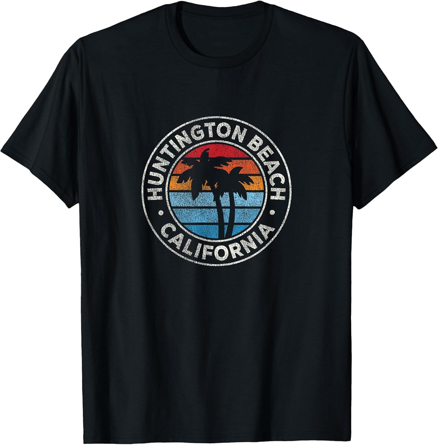 Huntington Beach California CA Vintage Graphic Retro 70s T-Shirt