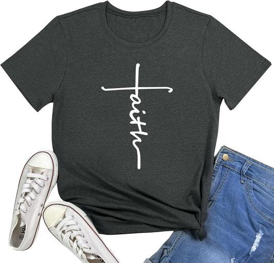 Women's Faith Graphic Cute Tee Shirt