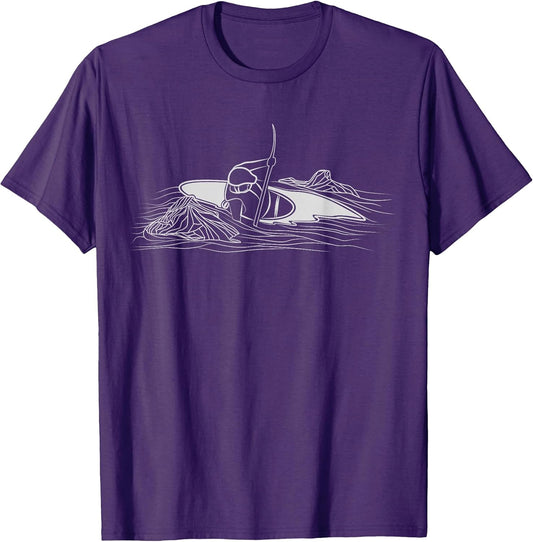 White Water Kayaking Minimalist Kayaker River Kayak Creeking T-Shirt