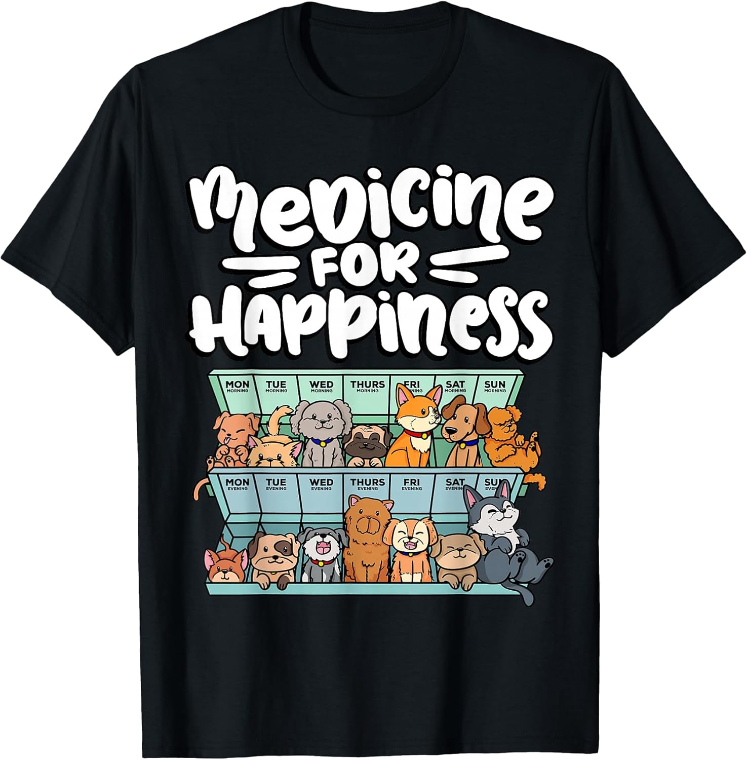medication pill box with adorable companion dogs