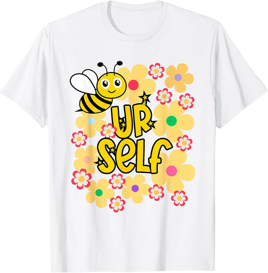 Be Yourself Kawaii Bee with Rainbow Flowers T-Shirt