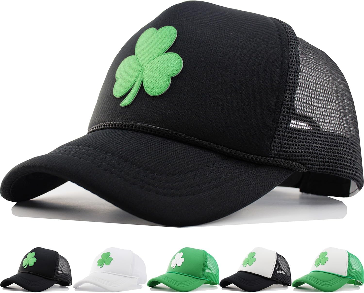 St Patricks Day Green Shamrock Trucker Hats, Ireland Irish Men Women Clover Baseball Cap, Gifts for Dad Mom Grandpa Grandma