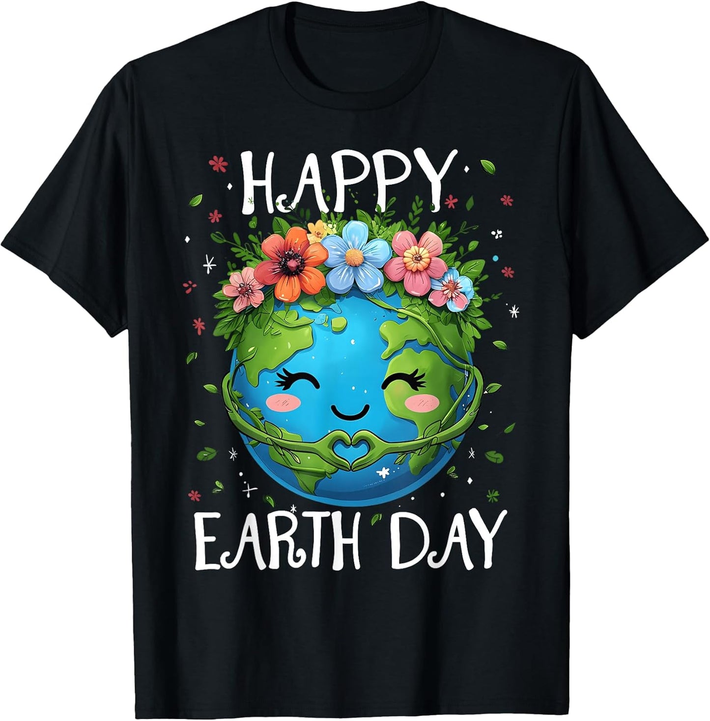 Happy Earth Day Heart Floral Earth Day Boys Womens Girls T-Shirt