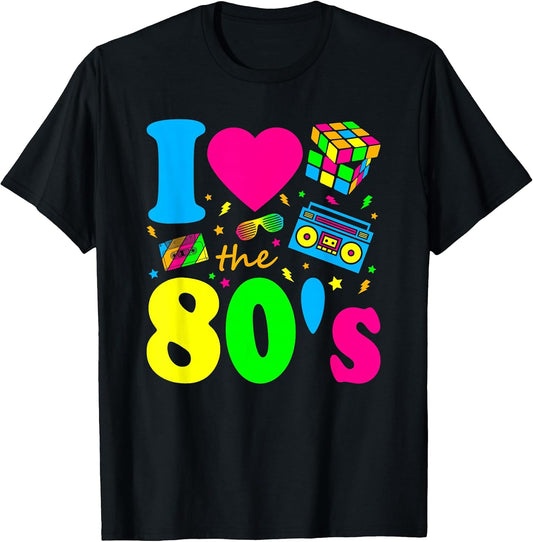 I Love The 80's Eighties Party Dress Retro T-Shirt