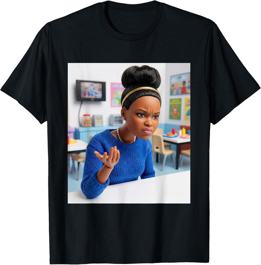 Black Doll Tshirt Disgusted face Meme Funny African Gen Z T-Shirt