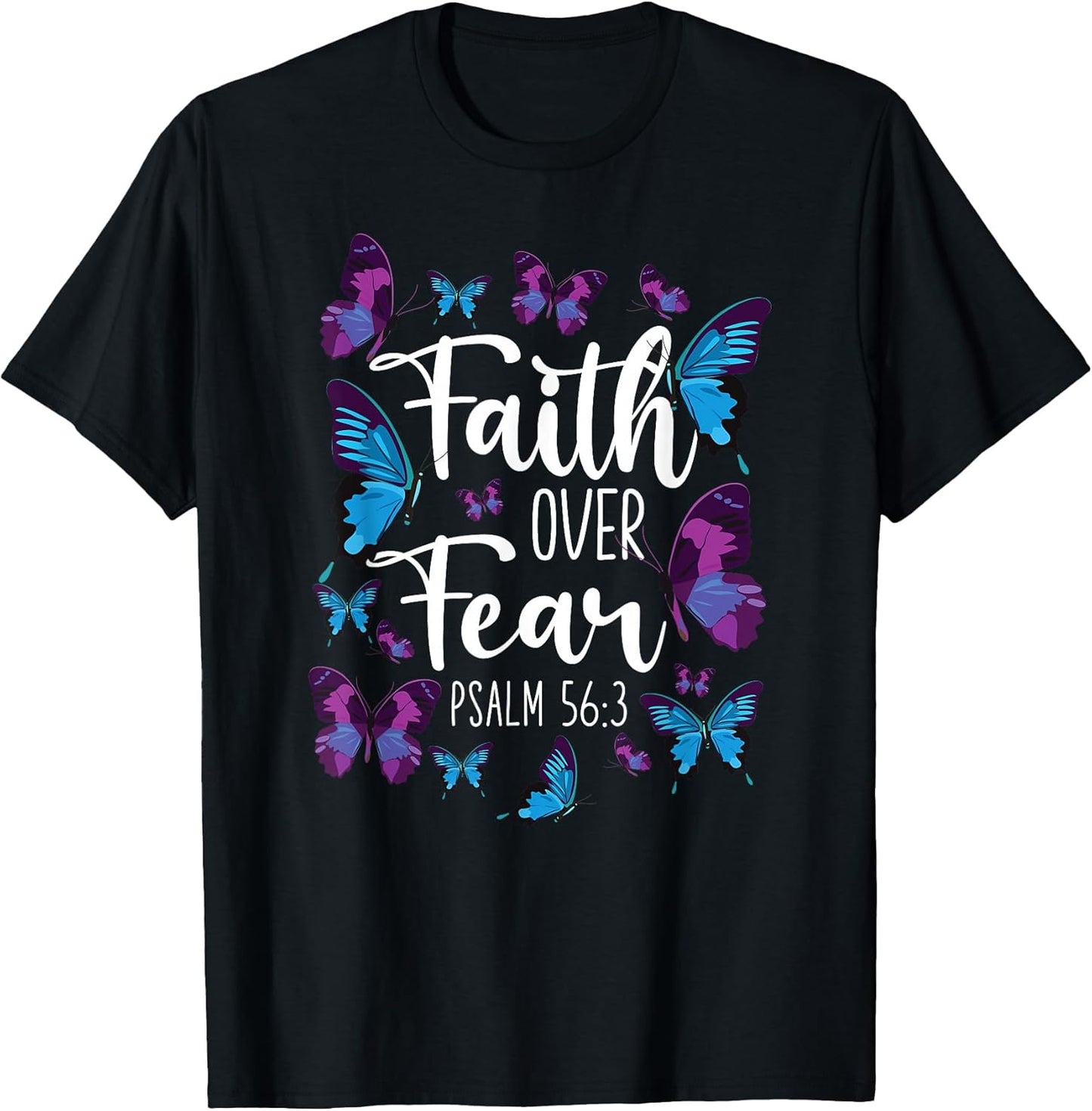 Christian Bible Verse Quote Butterfly Psalm 56:3 T-Shirt