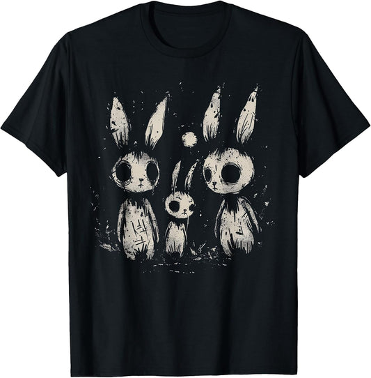 Creepy Cute Bunny Rabbits Horror Goth Grunge Alt Aesthetic T-Shirt