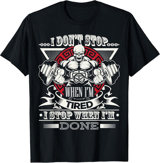 Fitness Motivational Gym Workout Bodybuilding Bodybuilder T-Shirt Small